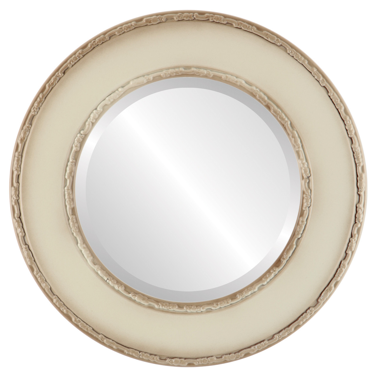 Paris Round Framed Mirror - Linen White|OVALCREST