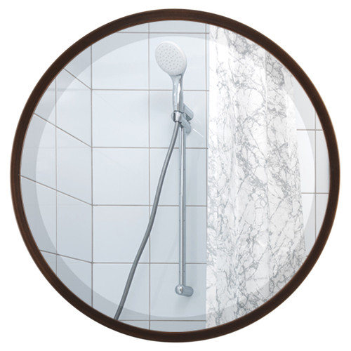 London Framed Round Mirror - Rubbed Bronze