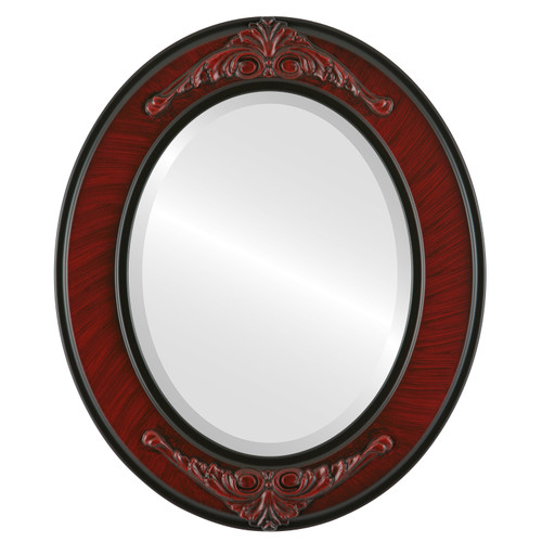 Beveled Mirror - Ramino Oval Frame - Vintage Cherry