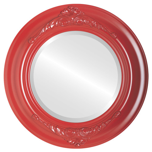 Beveled Mirror - Winchester Round Frame - Holiday Red