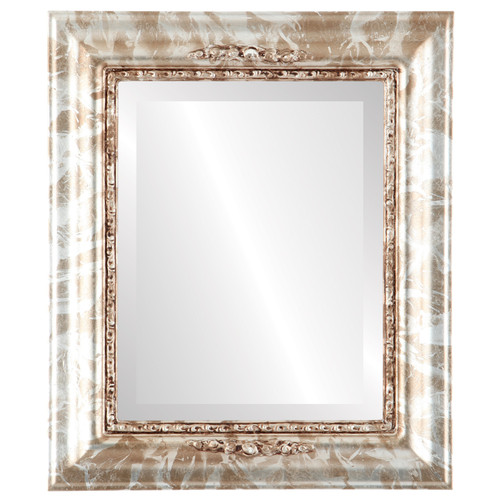 Beveled Mirror - Boston Rectangle Frame - Champagne Silver