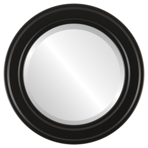 Beveled Mirror - Wright Round Frame - Matte Black