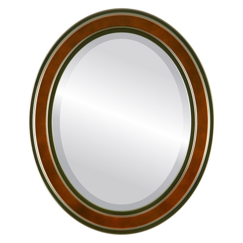Beveled Mirror - Wright Oval Frame - Rosewood