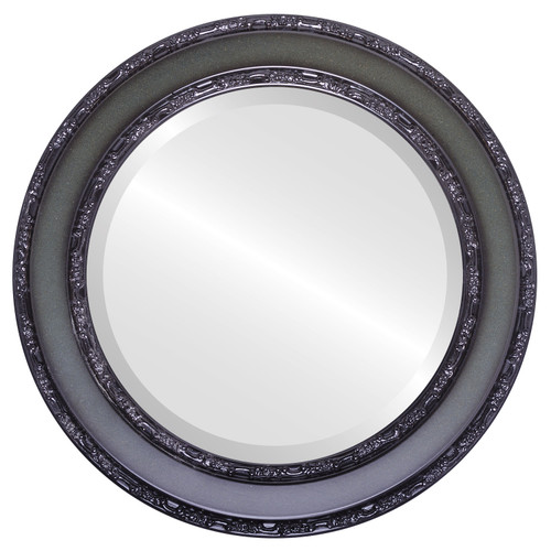 Beveled Mirror - Monticello Round Frame - Hunter Green