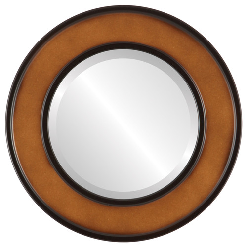 Beveled Mirror - Montreal Round Frame - Walnut