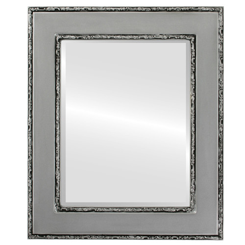 Beveled Mirror - Paris Rectangle Frame - Silver Spray
