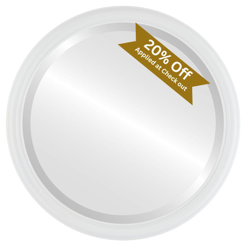 Beveled Mirror - Saratoga Framed Round Mirror - Linen White