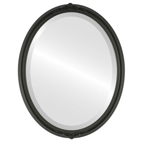 Beveled Mirror - Contessa Oval Frame - Matte Black