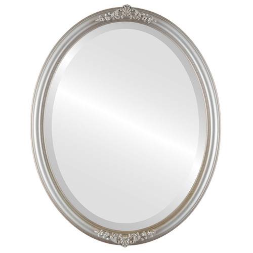 Beveled Mirror - Contessa Oval Frame - Silver Shade