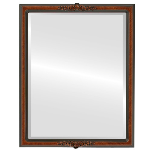 Beveled Mirror - Contessa Rectangle Frame - Vintage Walnut