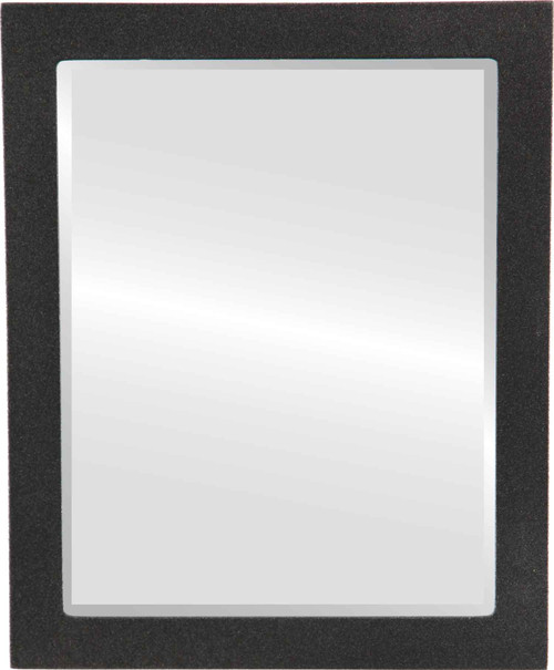 Beveled Mirror - Manhattan Rectangle Frame - Black Silver