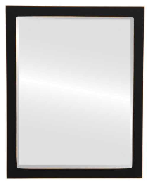 Beveled Mirror - Manhattan Rectangle Frame - Rubbed Black