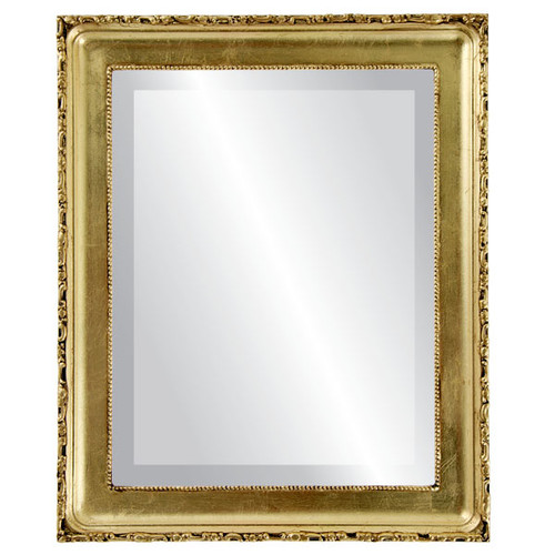 Beveled Mirror - Kensington Rectangle Frame - Gold Leaf