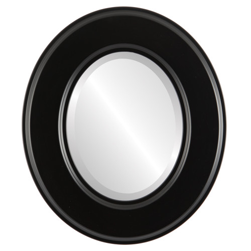 Beveled Mirror - Marquis Oval Frame - Matte Black