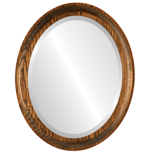 Beveled Mirror - Vancouver Oval Frame - Toasted Oak