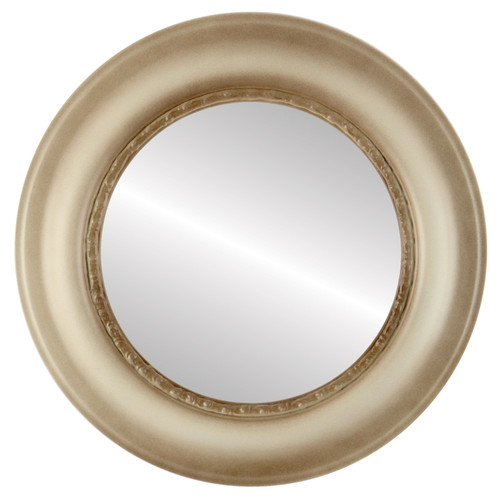 Beveled Mirror - Chicago Round Frame - Taupe