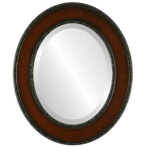 Beveled Mirror - Paris Oval Frame - Walnut