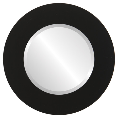 Beveled Mirror - Ashland Round Frame - Matte Black