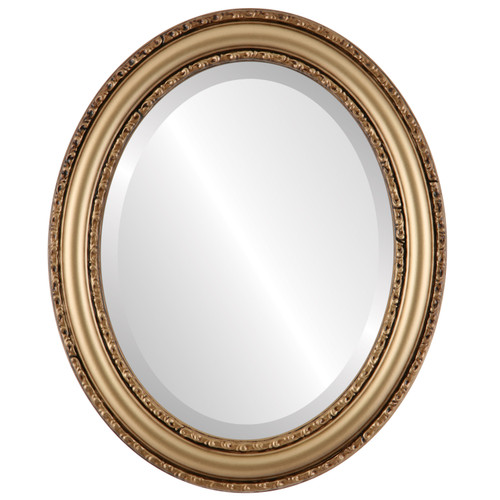 Beveled Mirror - Dorset Oval Frame - Desert Gold