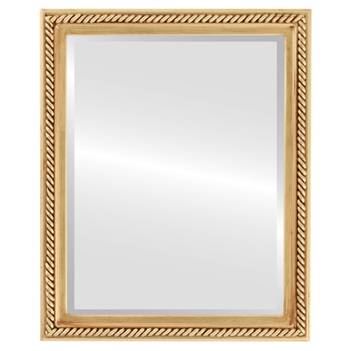 Beveled Mirror - Santa Fe Rectangle Frame - Antique Gold Leaf