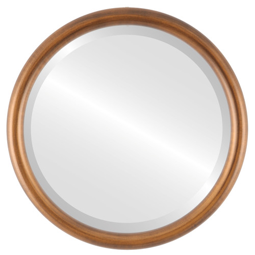 Bevelled Mirror - Pasadena Round Frame - Sunset Gold