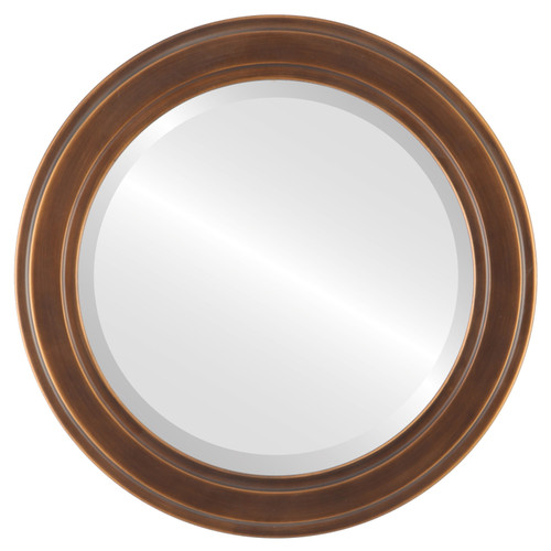 Beveled Mirror - Wright Round Frame - Sunset Gold