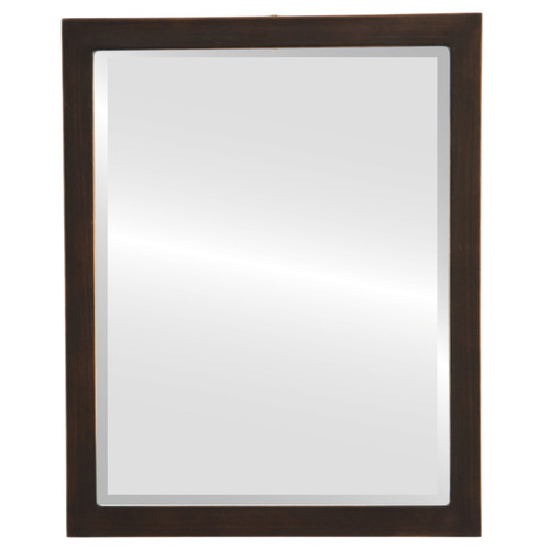 Beveled Mirror - Manhattan Rectangle Frame - Rubbed Bronze