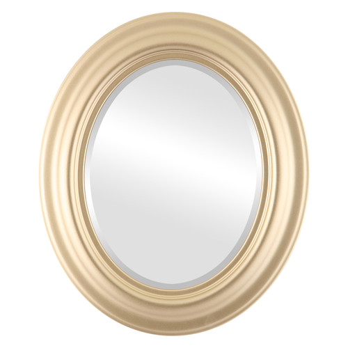 Beveled Mirror - Lancaster Oval Frame - Gold Spray