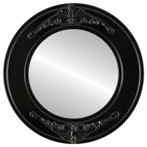 Flat Mirror - Ramino Circle Frame - Gloss Black Flat Mirror - Ramino Circle Frame - Gloss Black