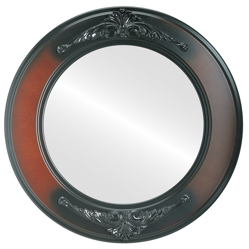 Flat Mirror - Ramino Circle Frame - Rosewood Flat Mirror - Ramino Circle Frame - Rosewood