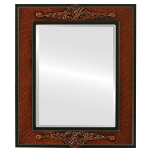 Beveled Mirror - Ramino Rectangle Frame - Vintage Walnut