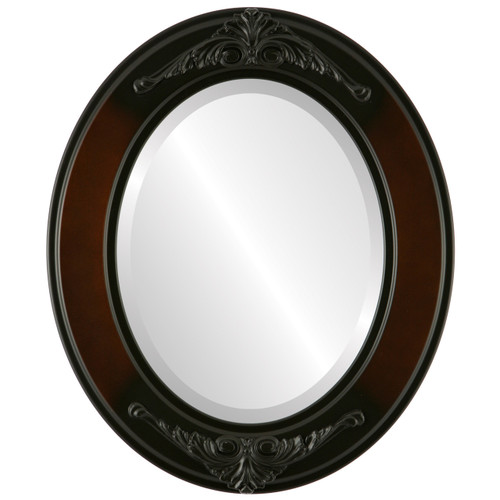 Beveled Mirror - Ramino Oval Frame - Walnut