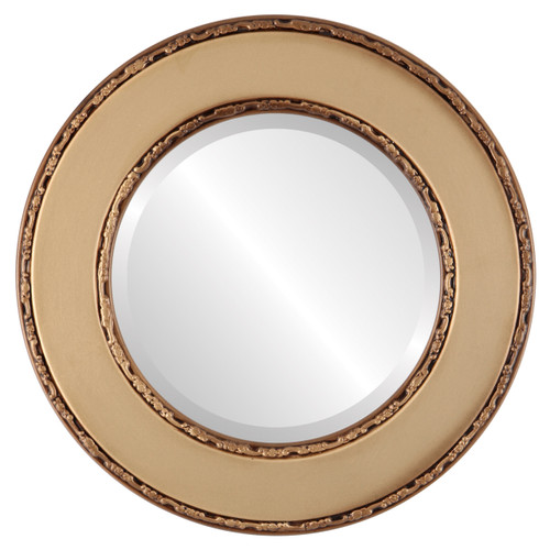 Beveled Mirror - Paris Round Frame - Desert Gold