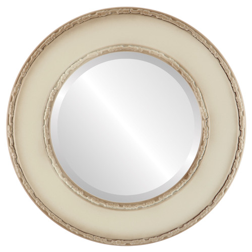 Beveled Mirror - Paris Round Frame - Taupe