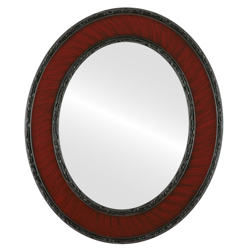 Flat Mirror - Paris Oval Frame - Vintage Cherry Flat Mirror - Paris Oval Frame - Vintage Cherry