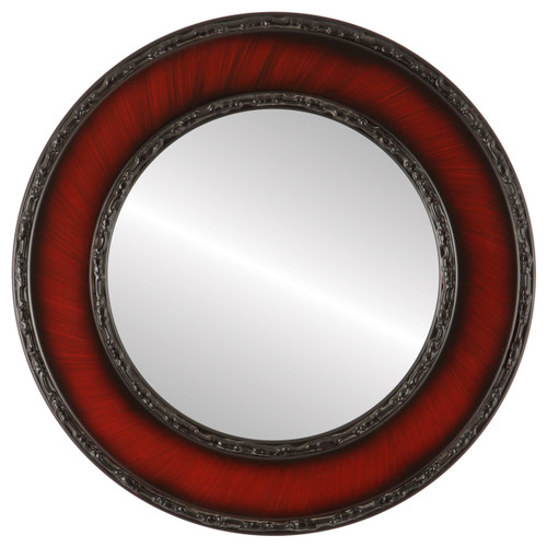 Flat Mirror - Paris Circle Frame - Vintage Cherry Flat Mirror - Paris Circle Frame - Vintage Cherry