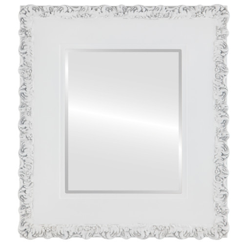 Beveled Mirror - Williamsburg Framed Rectangle Mirror - Linen White