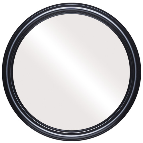 Flat Mirror - Saratoga Circle Frame - Gloss Black