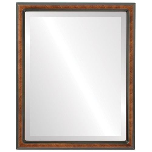 Beveled Mirror - Saratoga Rectangle Frame - Vintage Walnut