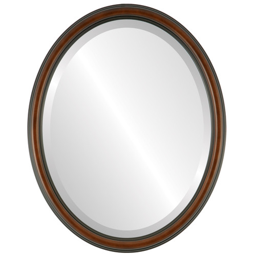 Beveled Mirror - Saratoga Oval Frame - Walnut