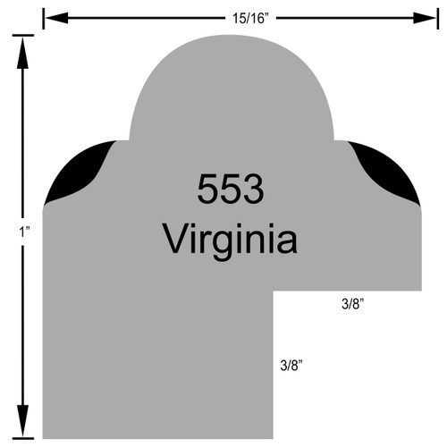 Virginia Rectangle - Profile Drawing Virginia Rectangle - Profile Drawing