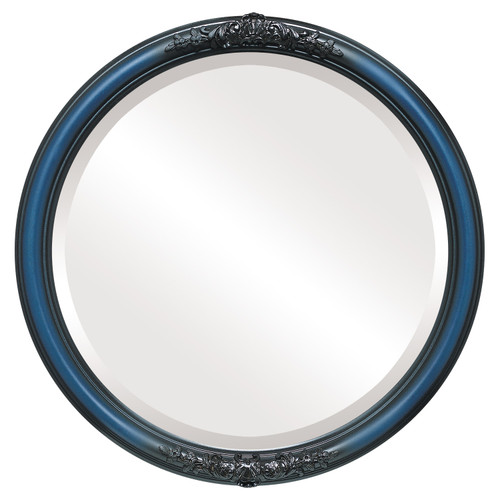 Beveled Mirror - Contessa Round Frame - Royal Blue