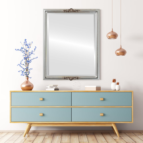 Lifestyle 2 - Contessa Rectangle Frame - Silver Leaf with Brown Antique Lifestyle 2 - Contessa Rectangle Frame - Silver Leaf with Brown Antique
