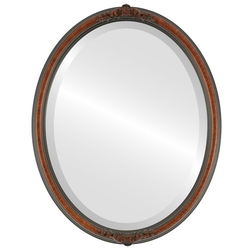 Beveled Mirror - Contessa Oval Frame - Vintage Cherry