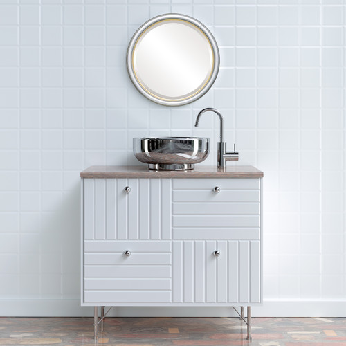 Lifestyle 2 - Hamilton Round Frame - Silver Shade with Gold Lip Lifestyle 2 - Hamilton Round Frame - Silver Shade with Gold Lip