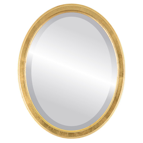 Beveled Mirror - Toronto Oval Frame - Gold Leaf