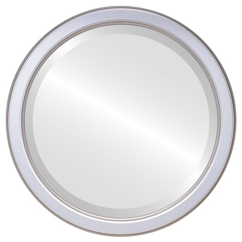 Beveled Mirror - Toronto Round Frame - Silver Spray