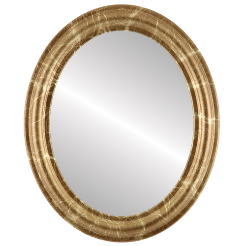 Flat Mirror - Philadelphia Oval Frame - Champagne Gold