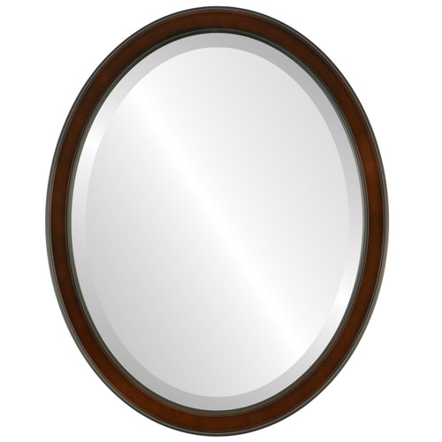 Beveled Mirror - Toronto Oval Frame - Walnut