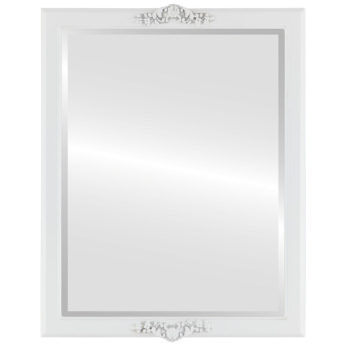 Beveled Mirror - Athena Framed Rectangle Mirror - Linen White